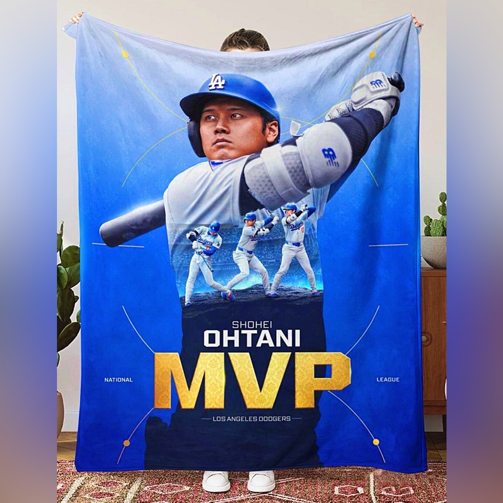 Brand New 50x60 Inch Shohei Ohtani LA Dodgers MVP Soft Plush Throw Blanket